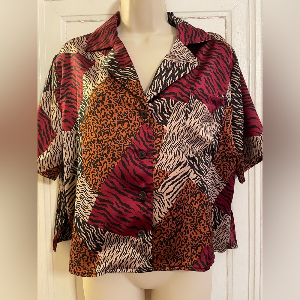 80s style F21 Animal Print Blouse
